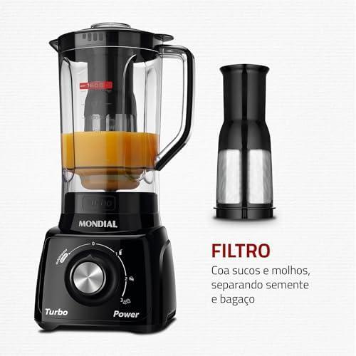 Liquidificador Mondial, Turbo Power 550W, 220V, Preto, 2,2 L - L-99 FB Liquidificador Mondial, Turbo Power 550W, 220V, Preto, 2,2 L - L-99 FB